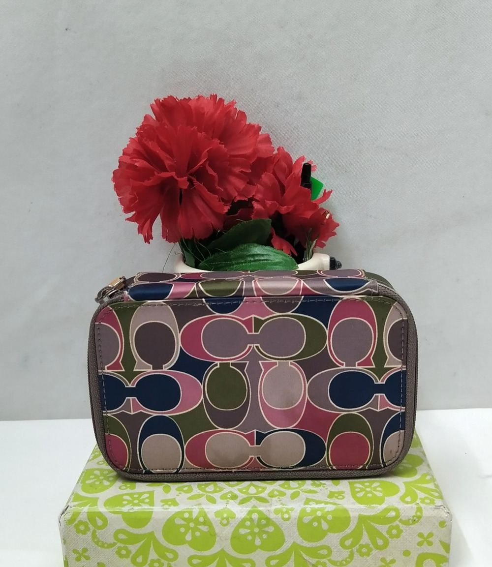 Coach Multicolor Zip Around Jewelry Box
